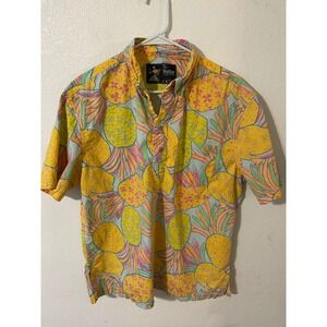 Chubbies The Nutter Mens Pineapple Hawaiian Shirt Button Up Size Large Resort